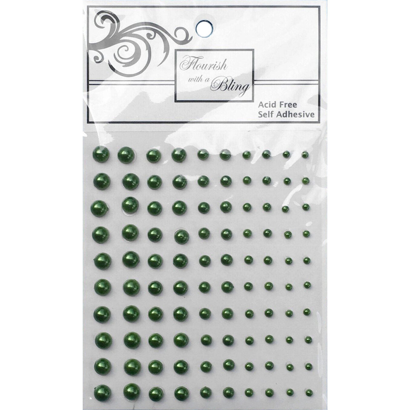 FWAB Adhesive Pearls - Olive Green