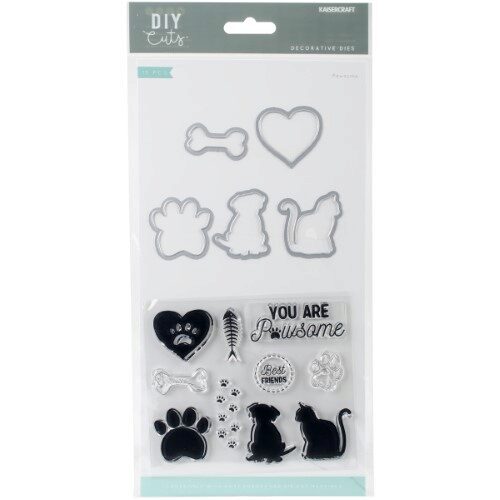 Kaisercraft Decorative Die & Stamp Set - Pawsome