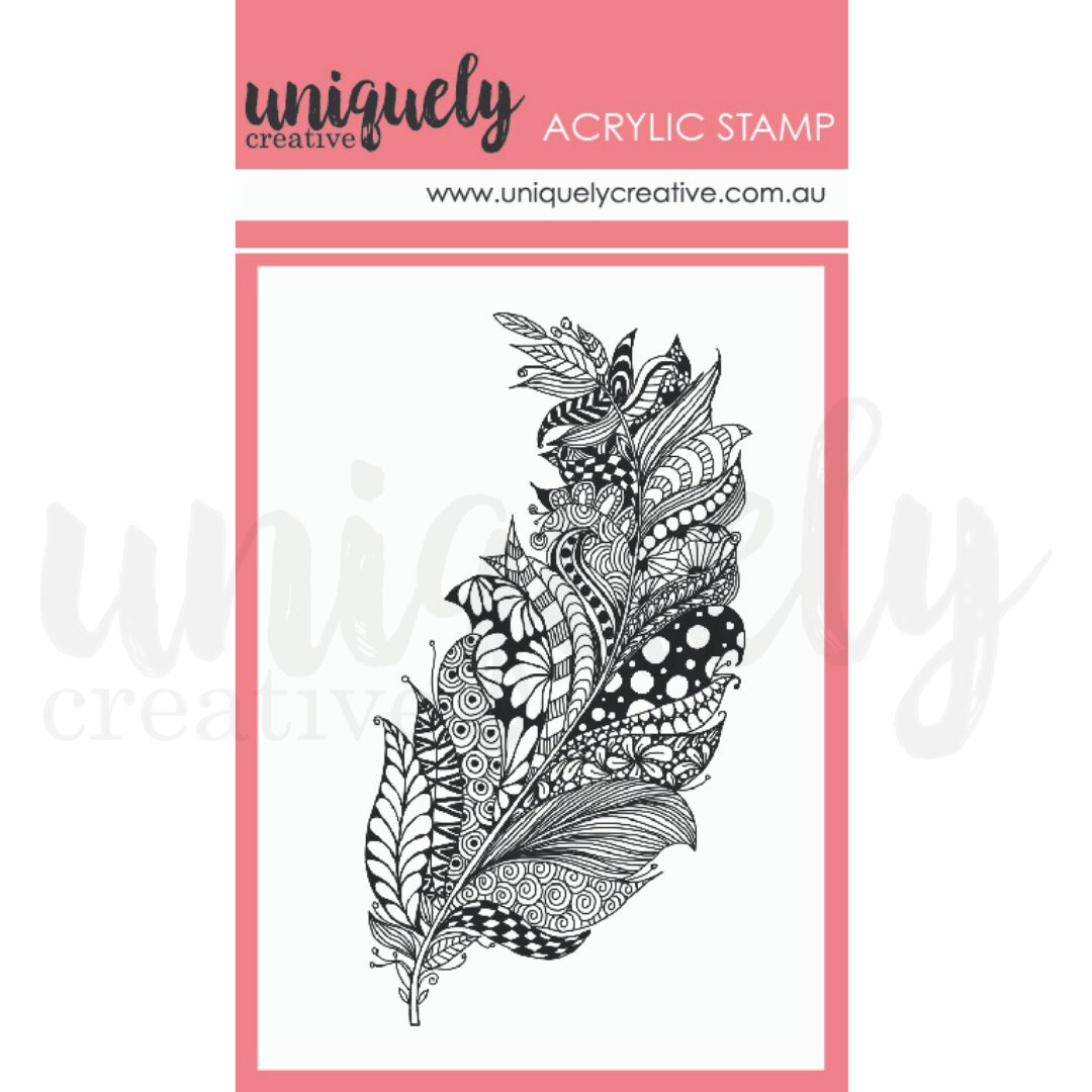 Uniquely Creative Mark Making Stamp - Zentangle Feathers