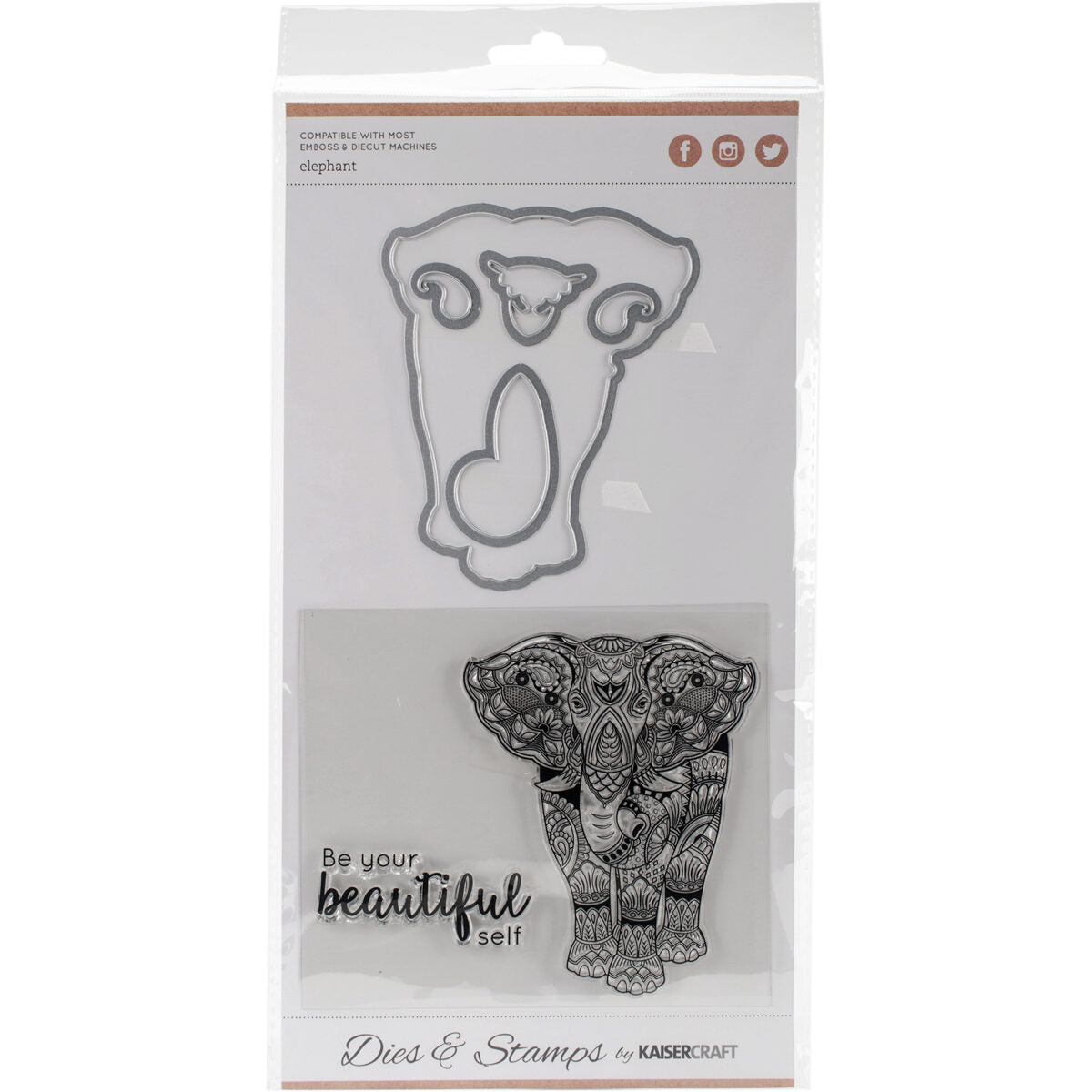 Kaisercraft Decorative Die & Stamp Set - Elephant