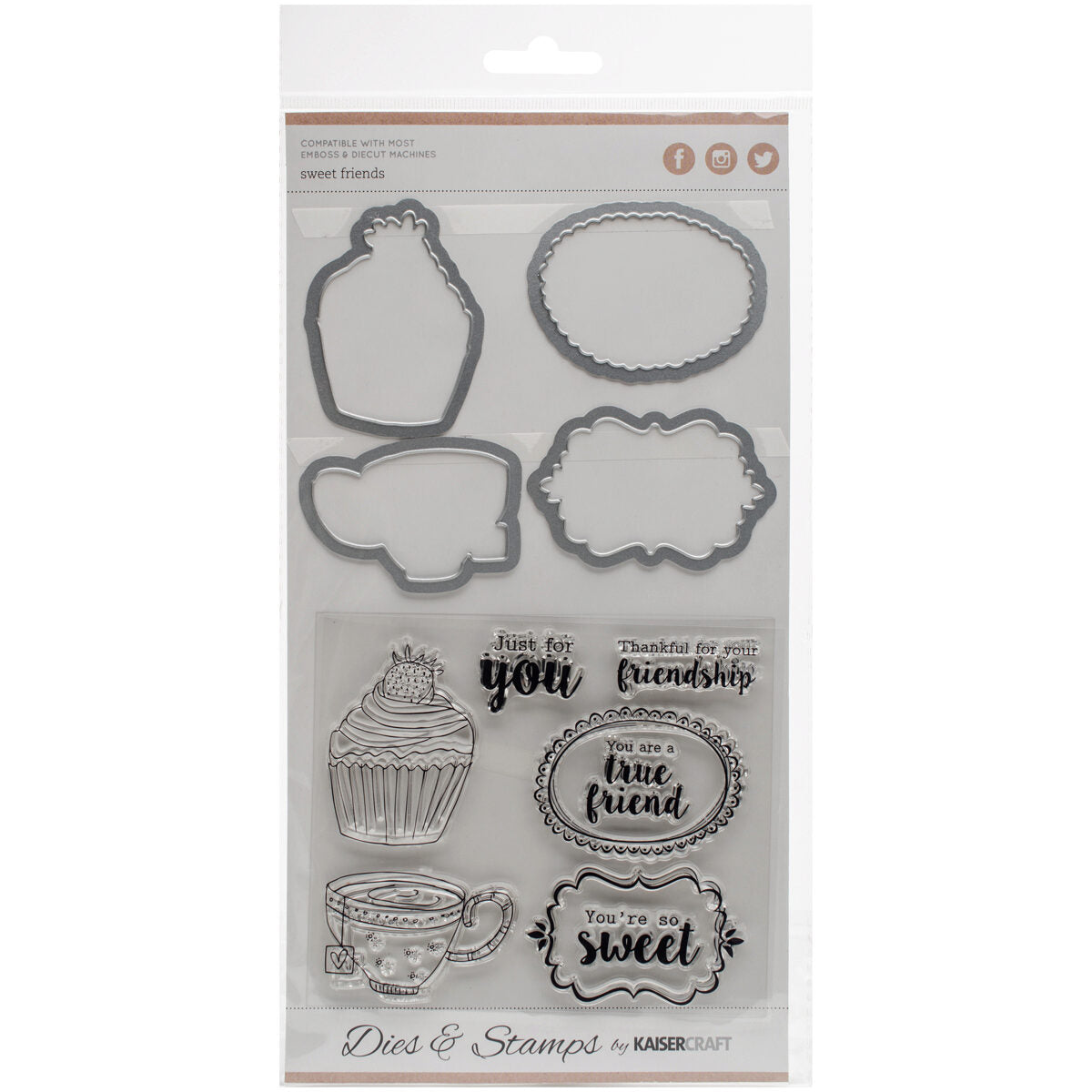 Kaisercraft Decorative Die & Stamp Set - Sweet Friends