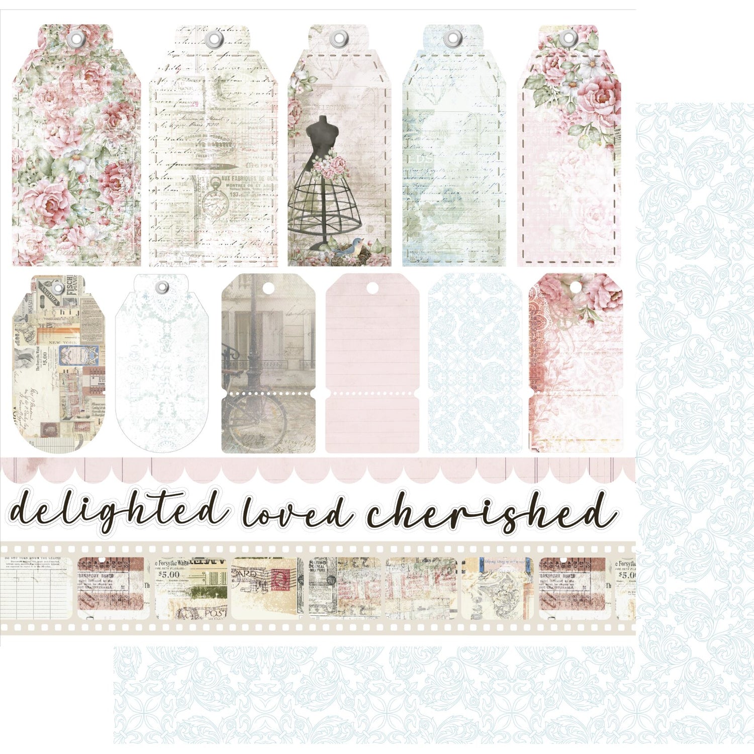Uniquely Creative Summer Sonata - Delighted - Tags & Titles Paper