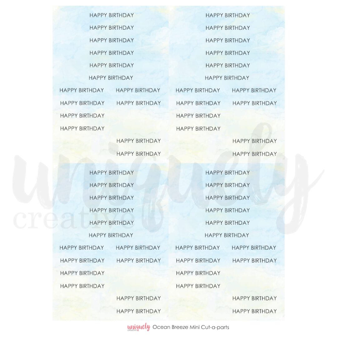 Uniquely Creative Cut-a-Part Mini Sheet - Ocean Breeze