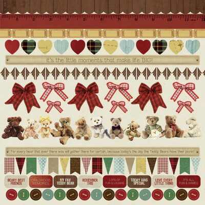 Kaisercraft 12x12" Sticker Sheet - Teddy Bear Picnic