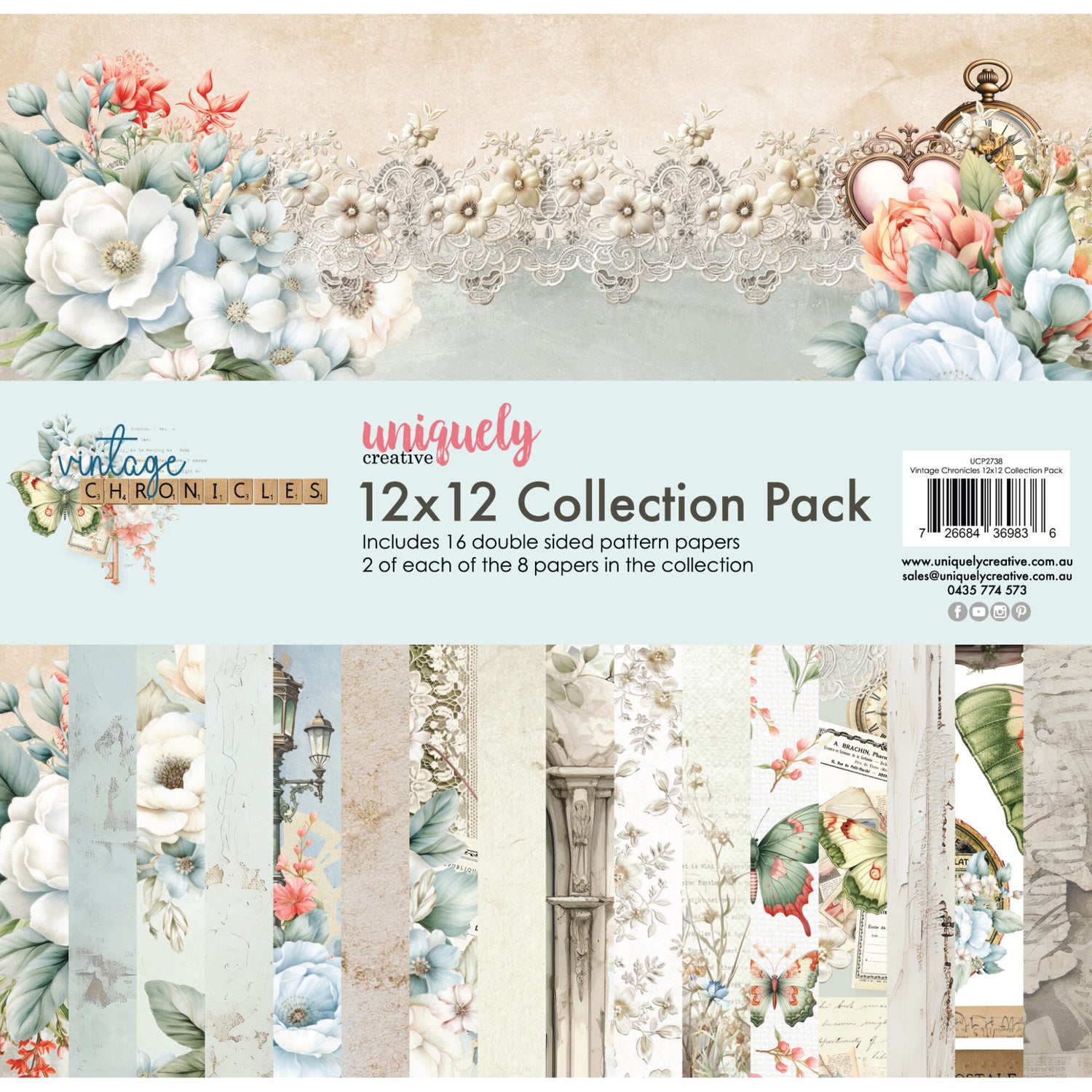 Uniquely Creative Vintage Chronicles - 12x12" Collection Pack (16 papers)