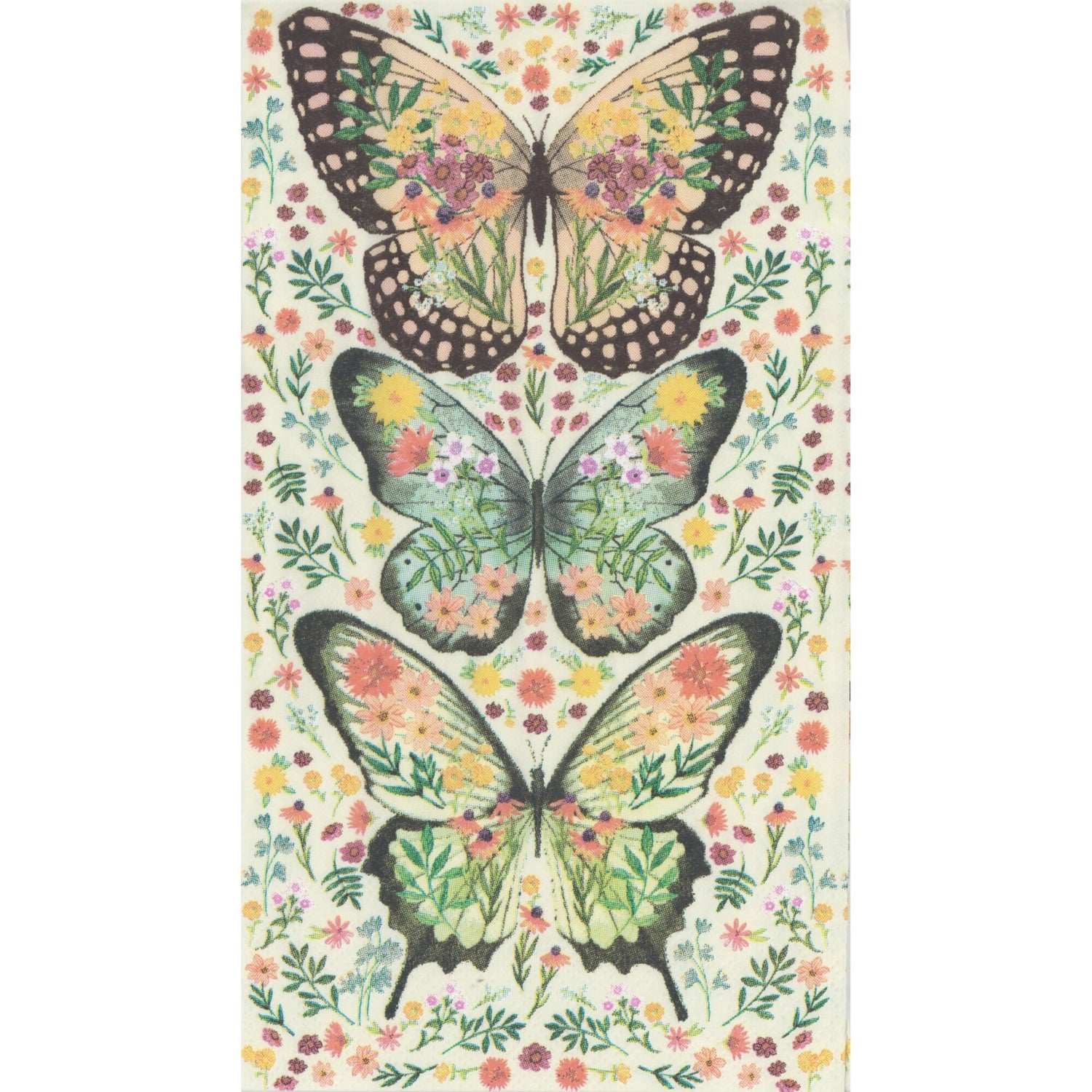 Bella Lux Napkin/Serviette - Floral Butterflies