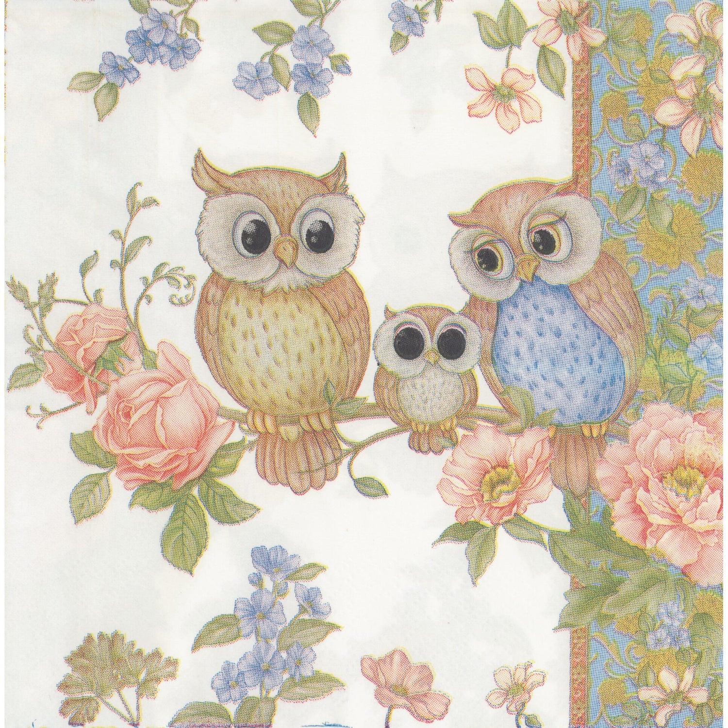 Unbranded Napkin/Serviette - Owl Family