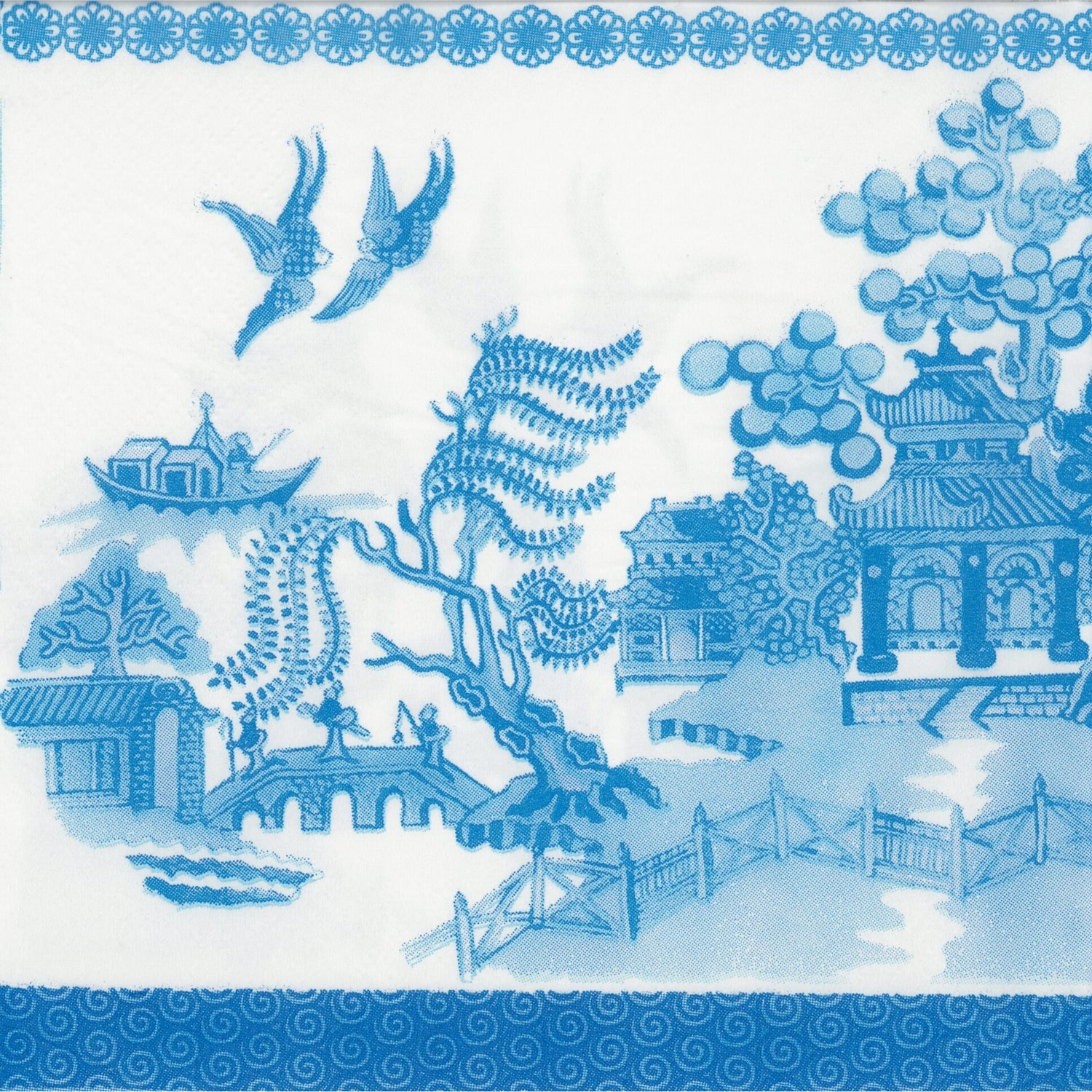 Unbranded Napkin/Serviette - Blue & White Willow