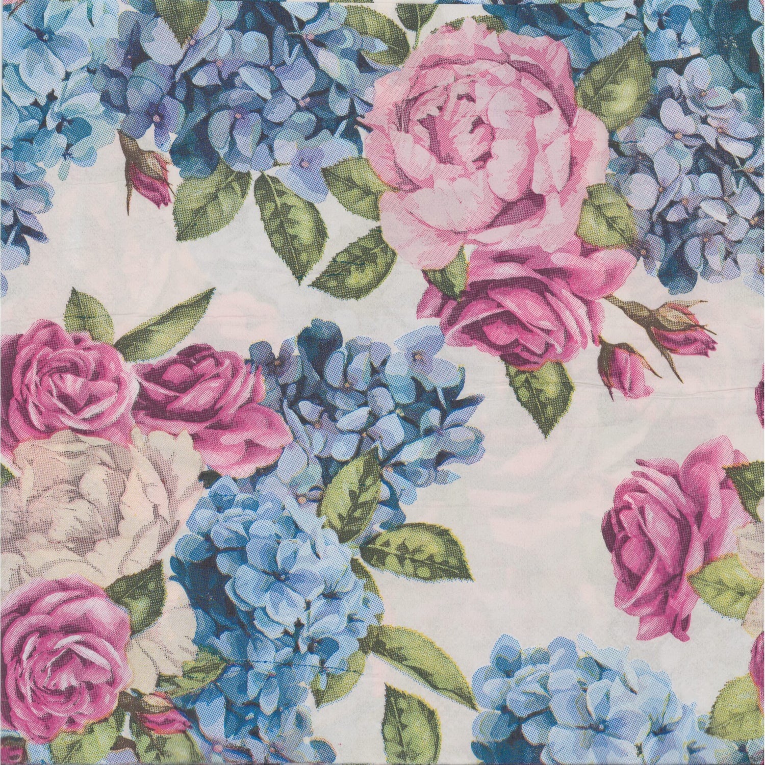 TRS Trading Group Napkin/Serviette - Hydrangea & Roses