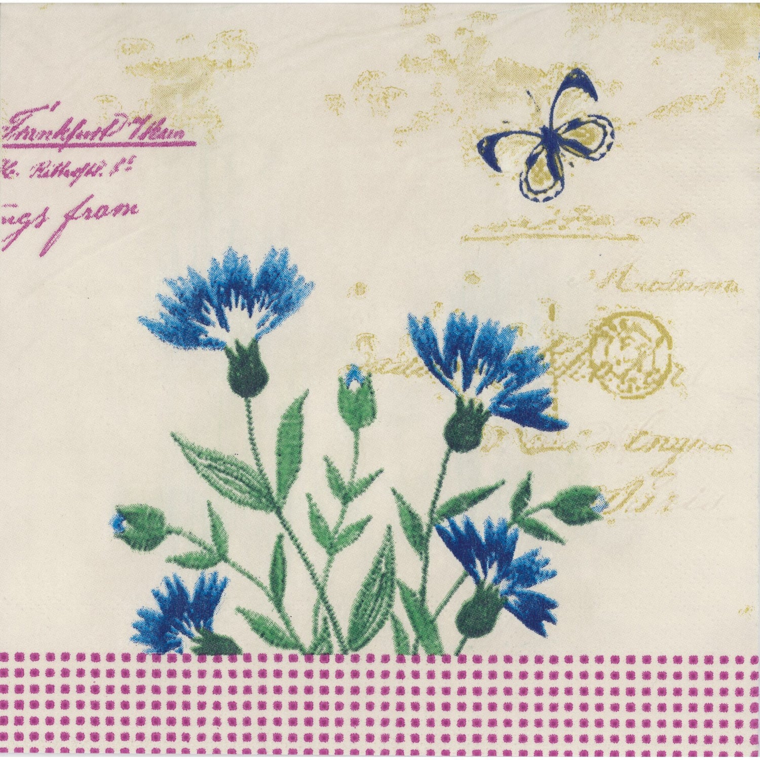 Unbranded Napkin/Serviette - Vintage Cornflowers