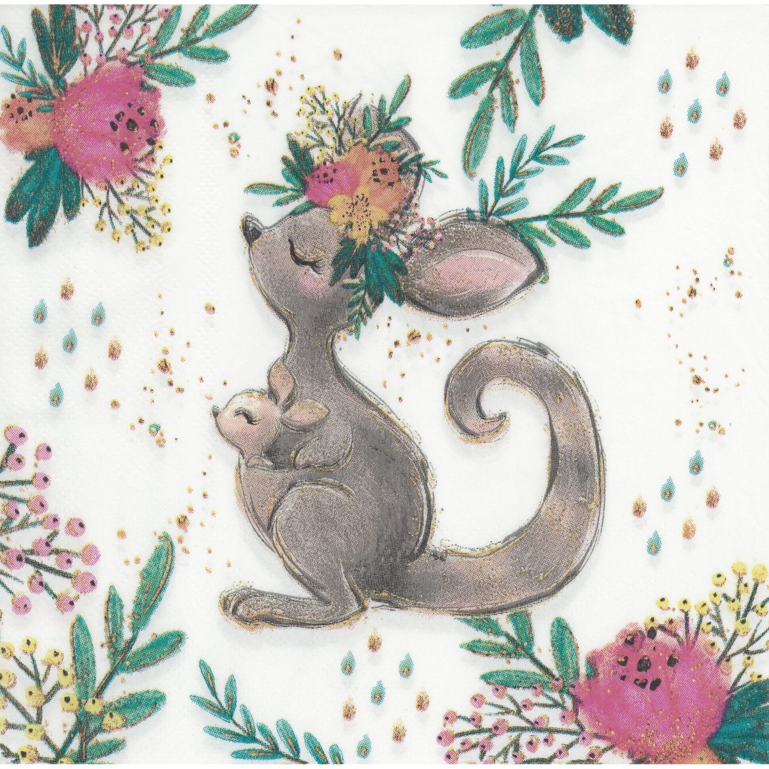 TRS Trading Group Napkin/Serviette - Kangaroo & Joey