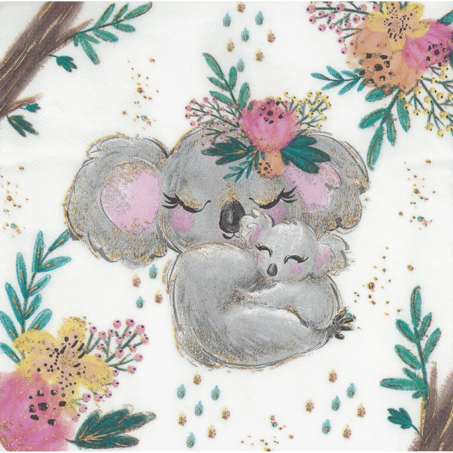TRS Trading Group Napkin/Serviette - Koala & Joey