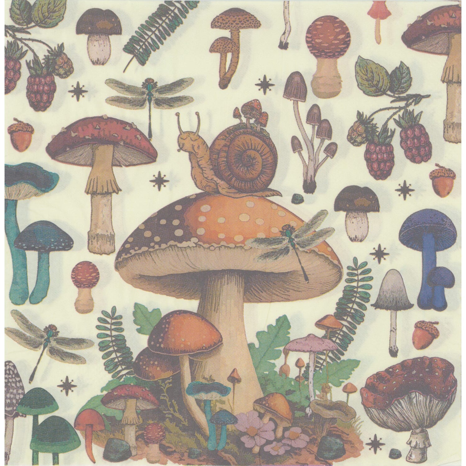 Unbranded Napkin/Serviette - Forest Floor Fungi