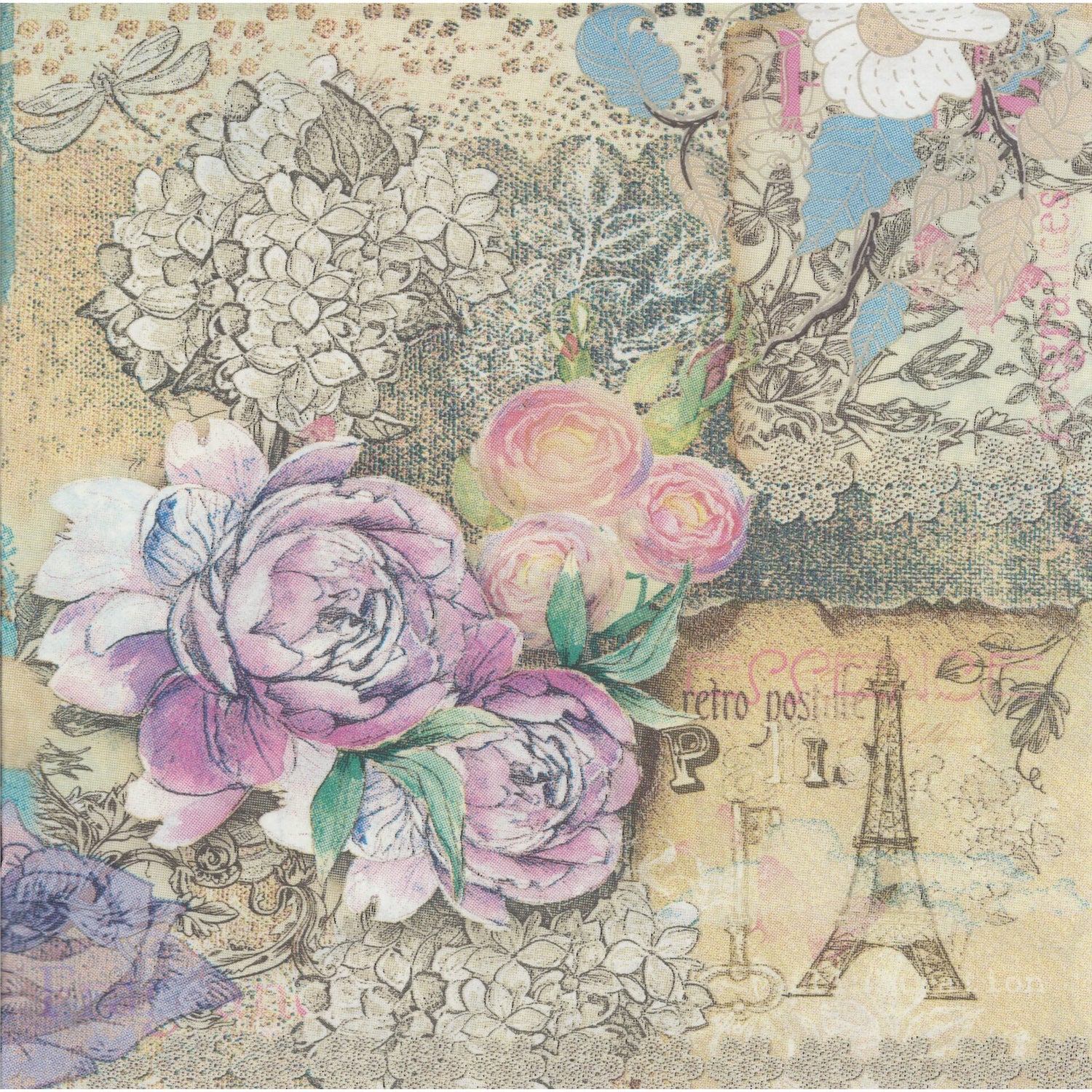 Unbranded Napkin/Serviette - Paris Icons