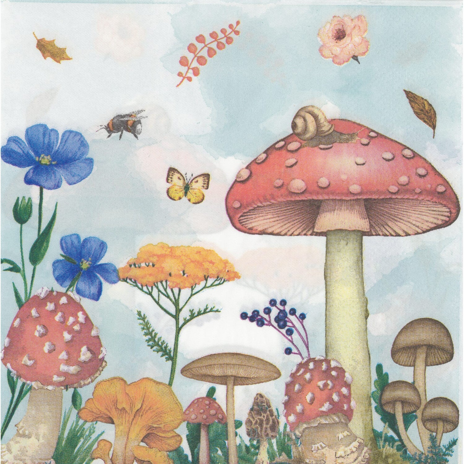Unbranded Napkin/Serviette - Autumn Toadstools