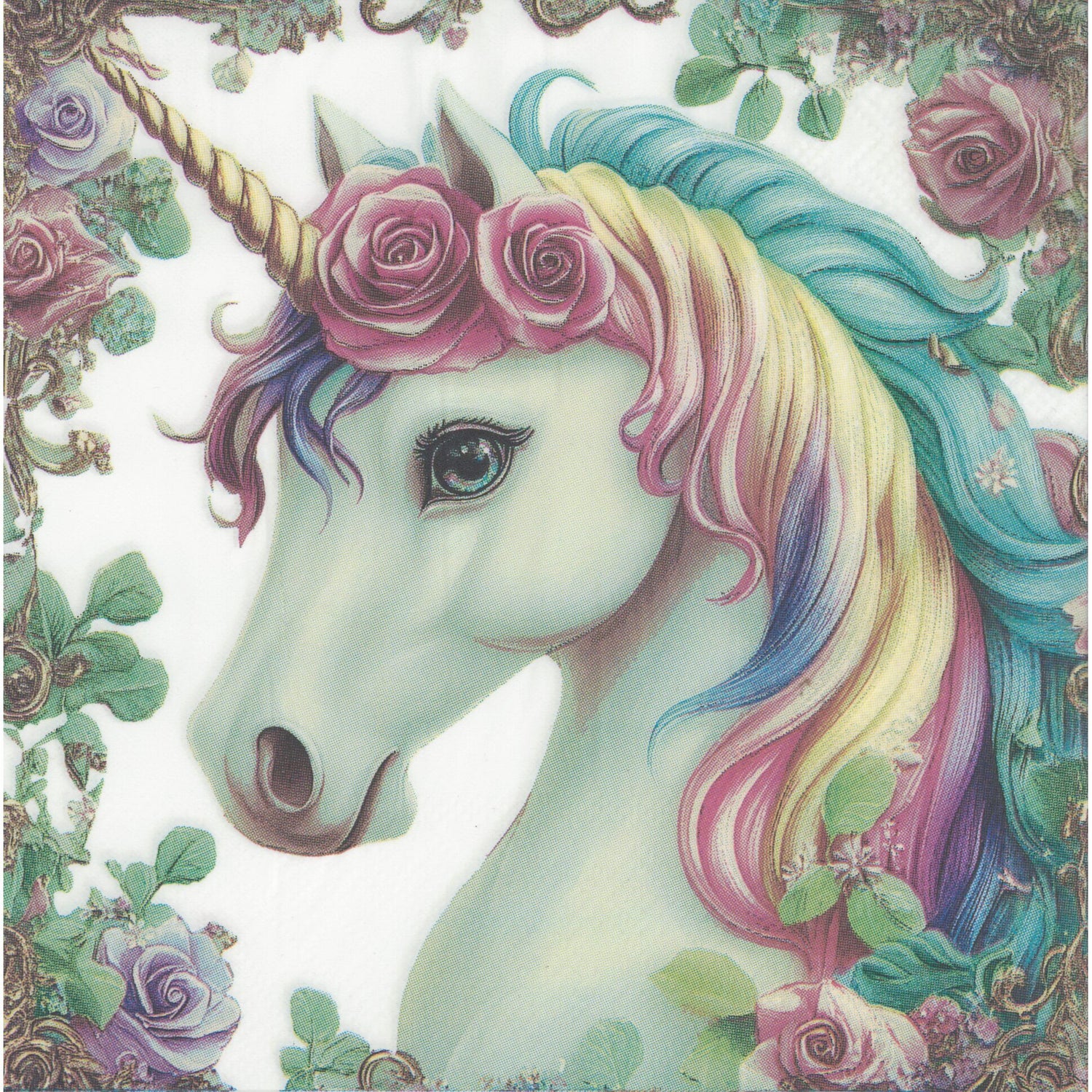 Unbranded Napkin/Serviette - Rainbow Unicorn