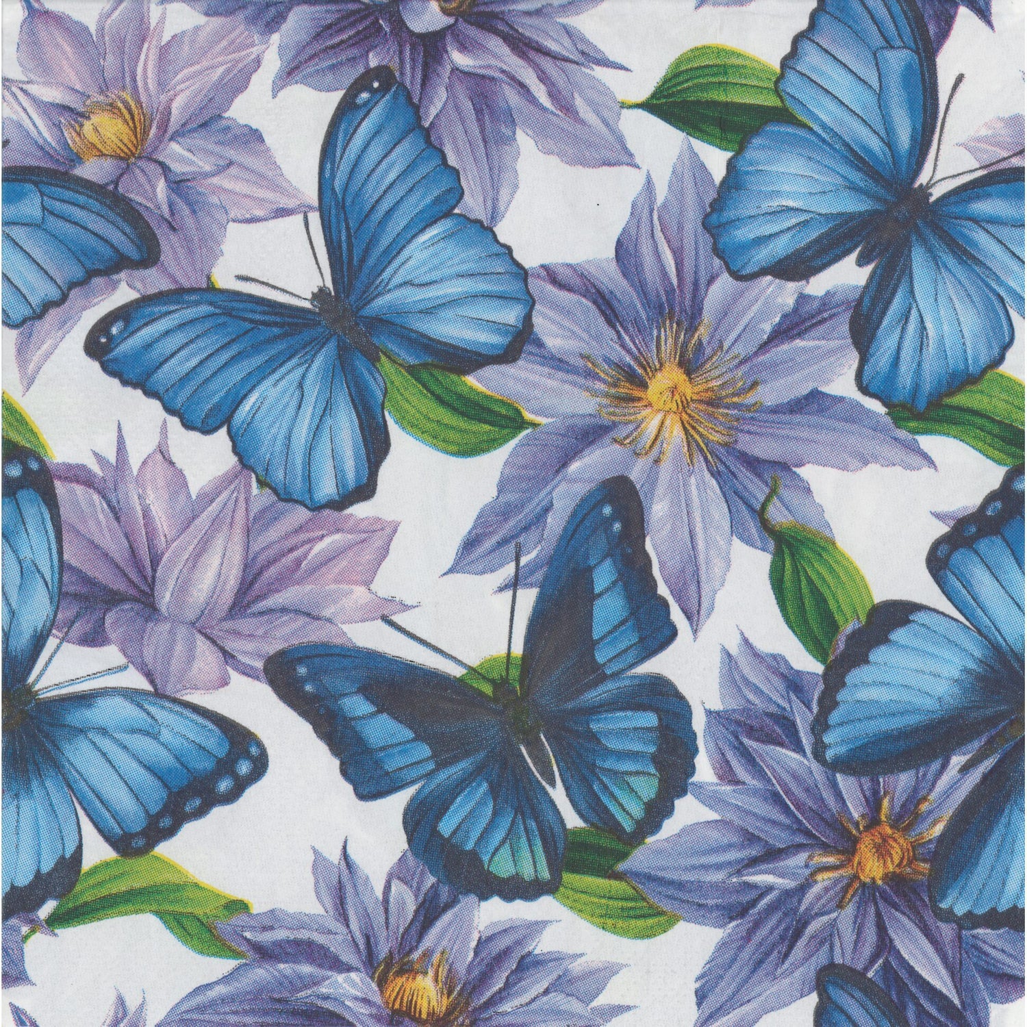 Unbranded Napkin/Serviette - Blue Butterflies