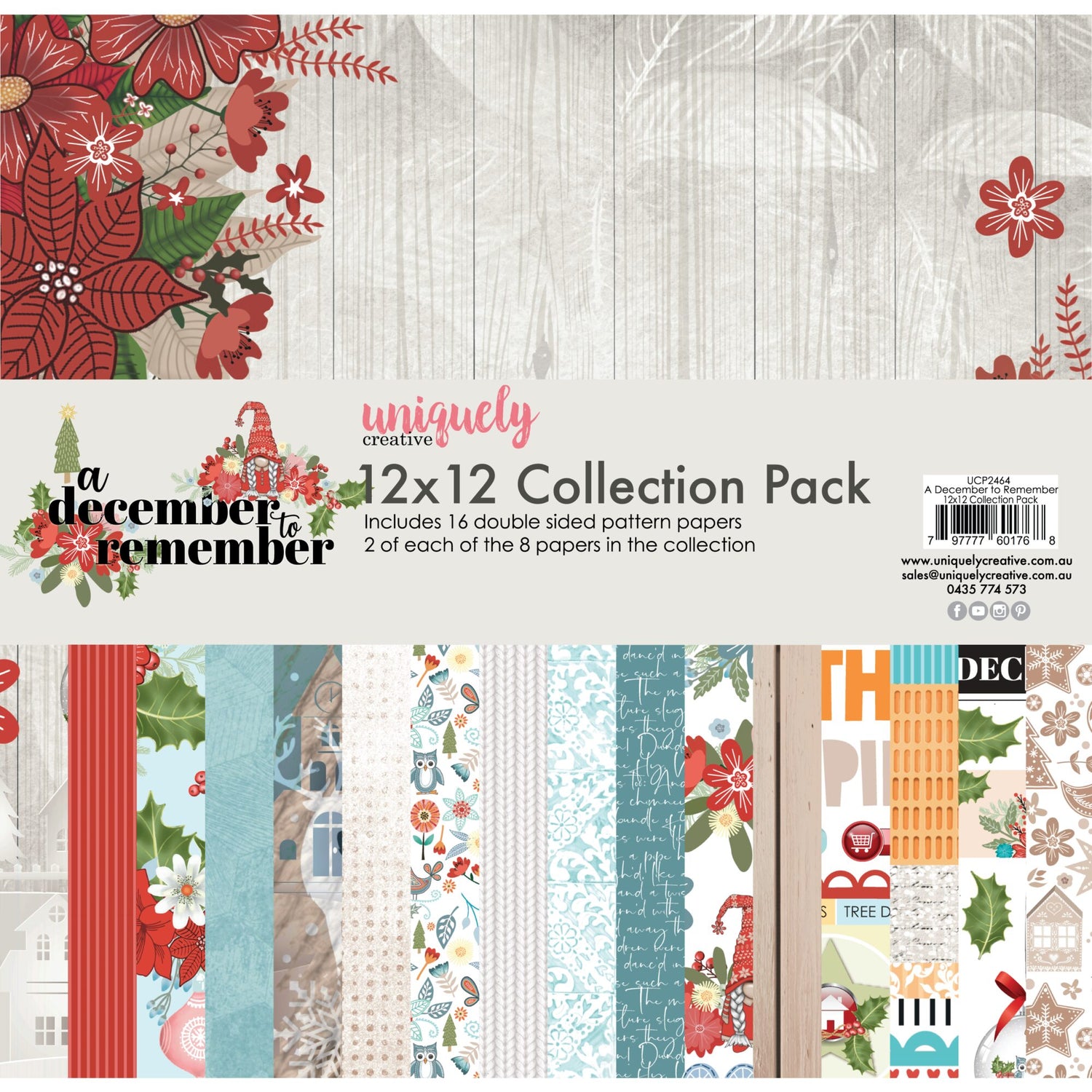 Uniquely Creative A December to Remember - 12x12" Collection Pack (16 papers)