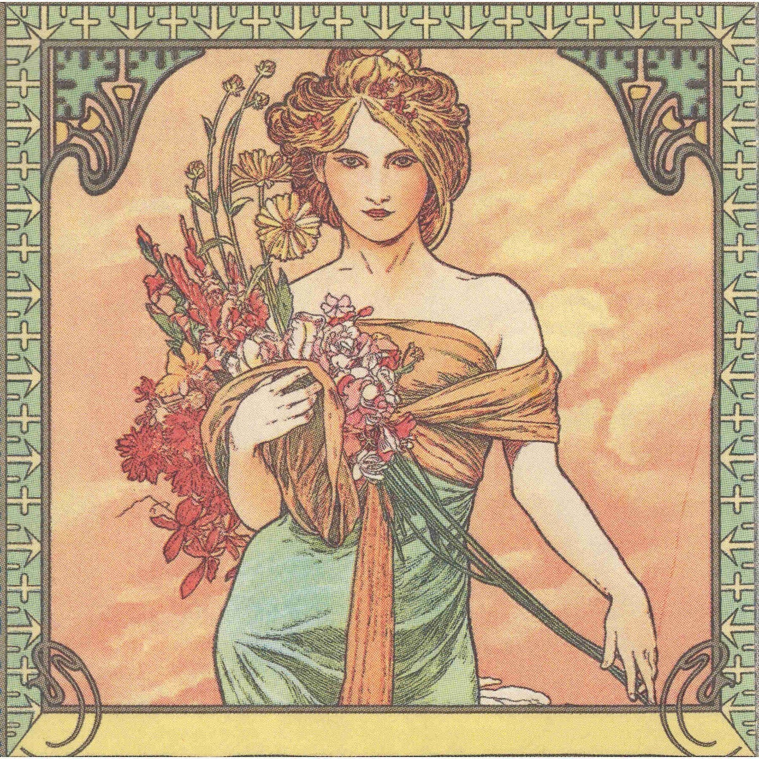 Homeware by MKY Napkin/Serviette - Alphonse Mucha