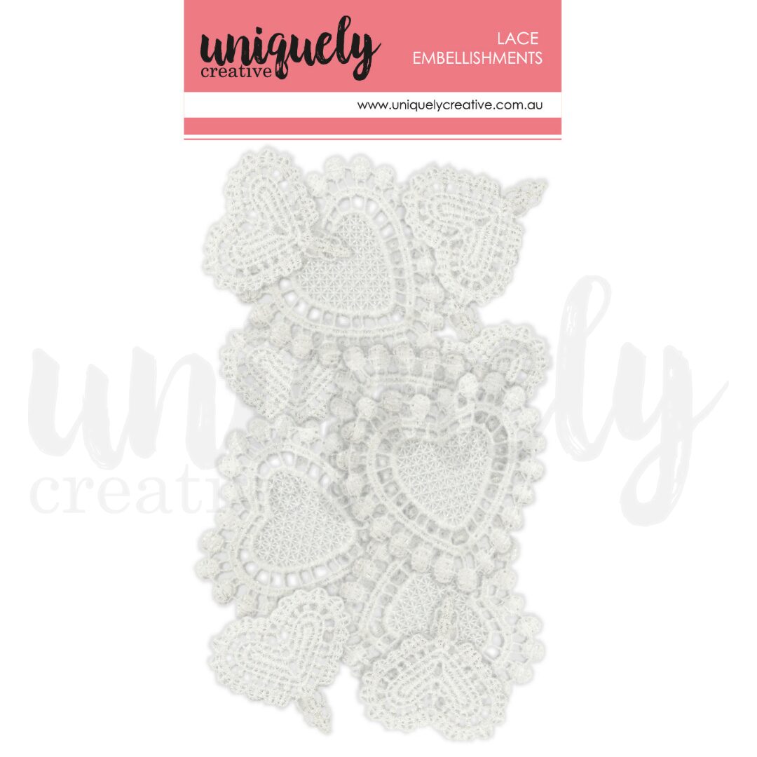 Uniquely Creative Mixed Lace Hearts - 15 pieces