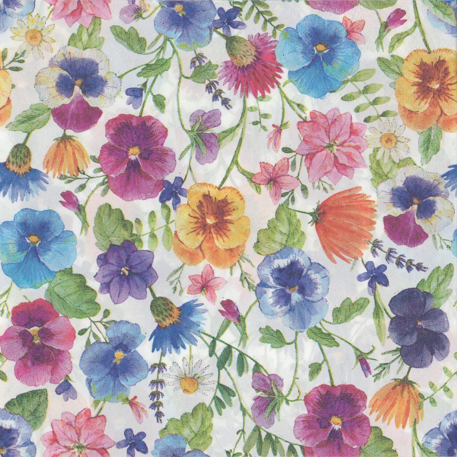 TRS Trading Group Napkin/Serviette - Pansies