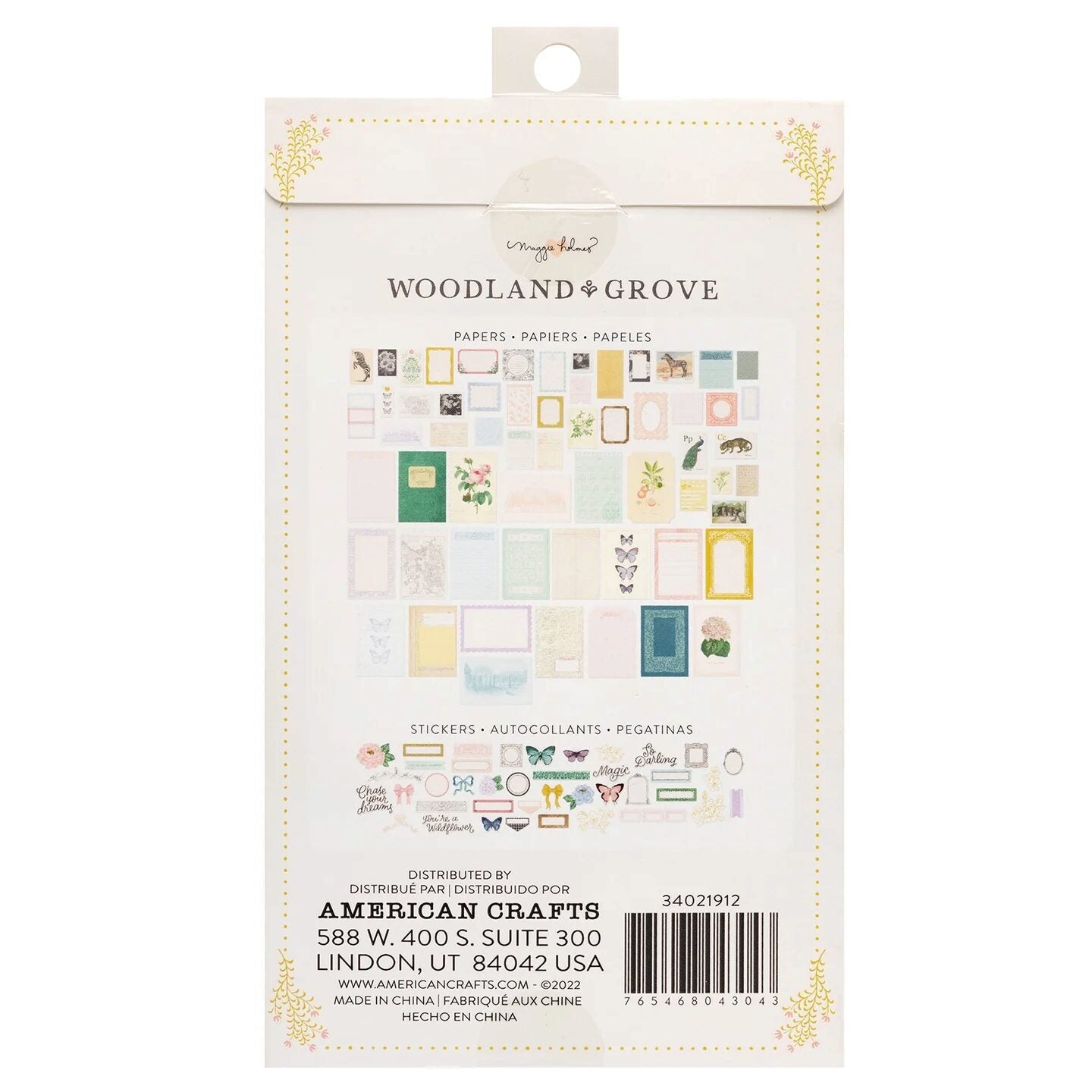 American Crafts Paperie Pack - Woodland & Grove - 200 pieces