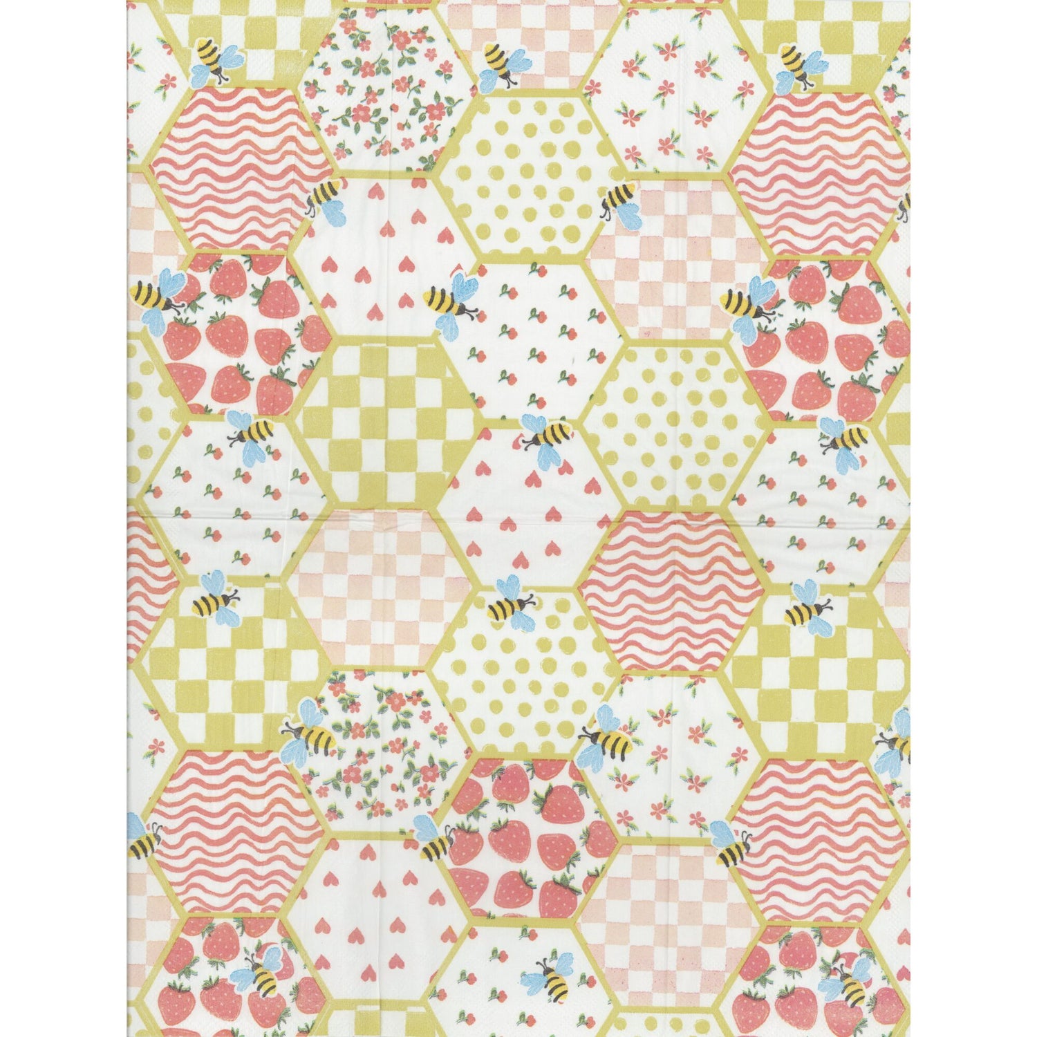 Bella Lux Napkin/Serviette - Patchwork Bees