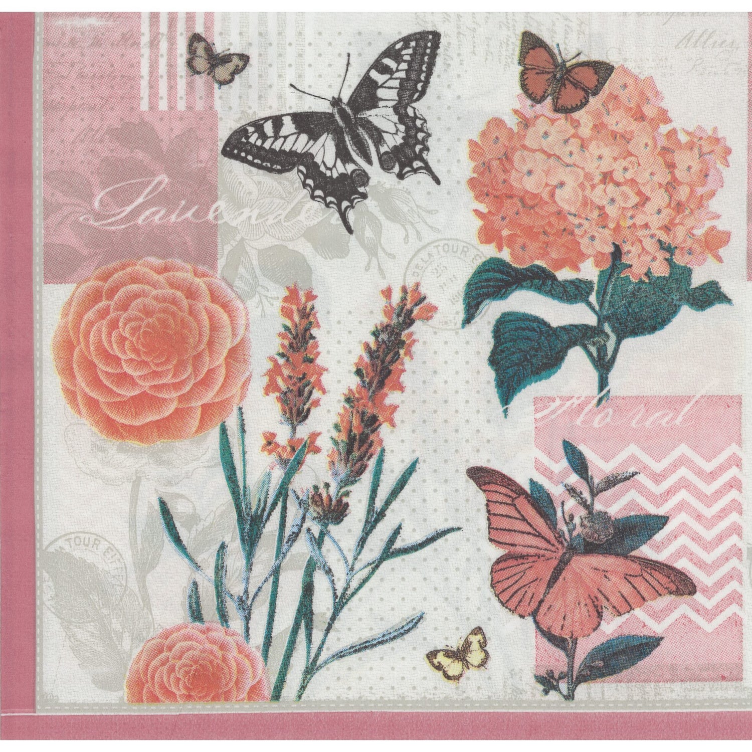 Artwrap Napkin/Serviette - Flower & Butterfly Collage