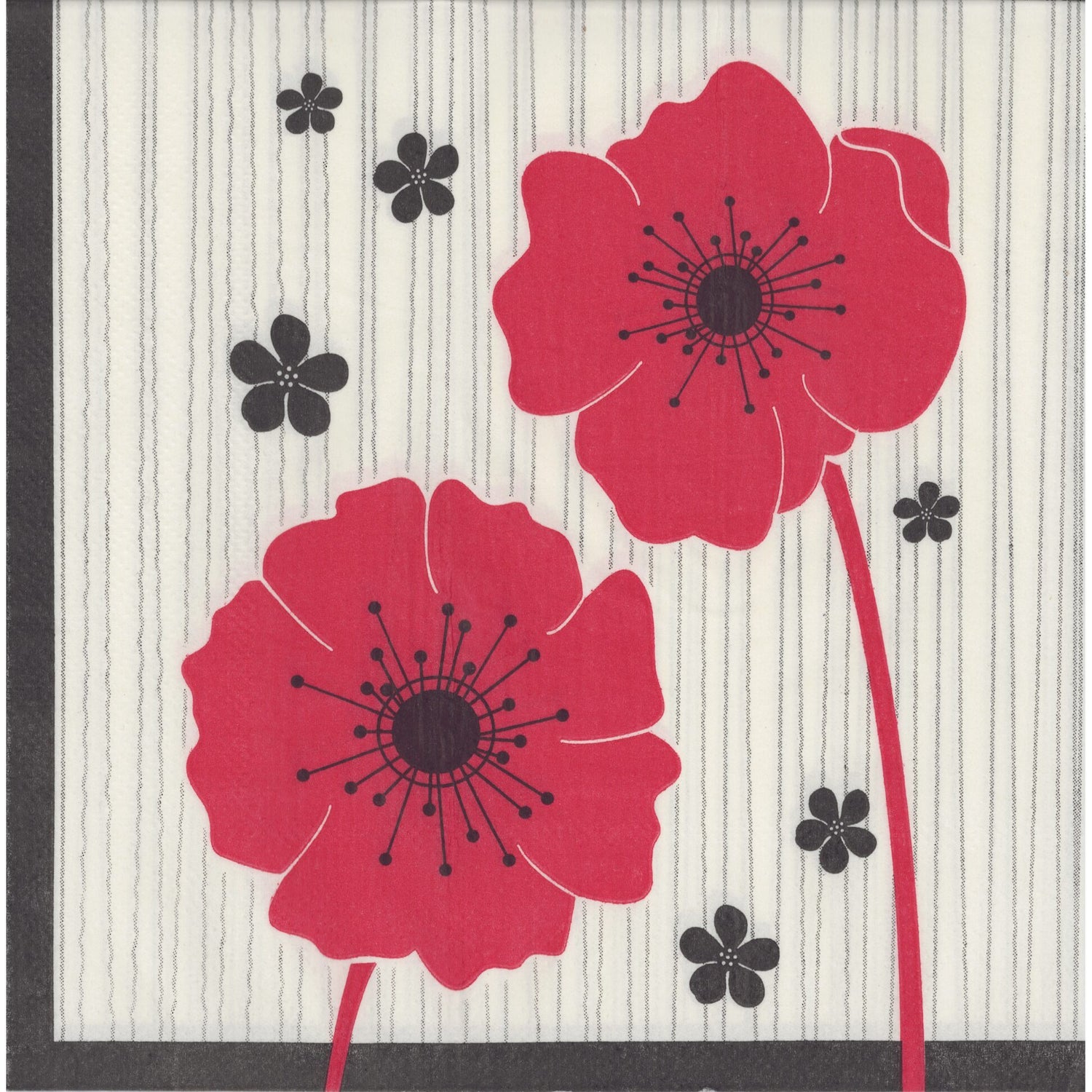 Artwrap Napkin/Serviette - Styalised Poppies