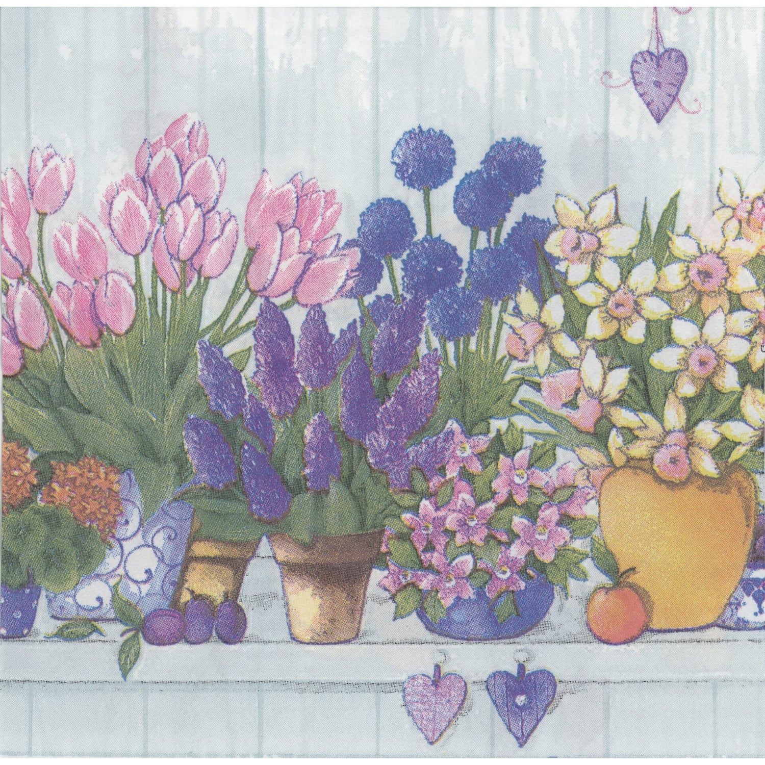 Unbranded Napkin/Serviette - Potted Flowers