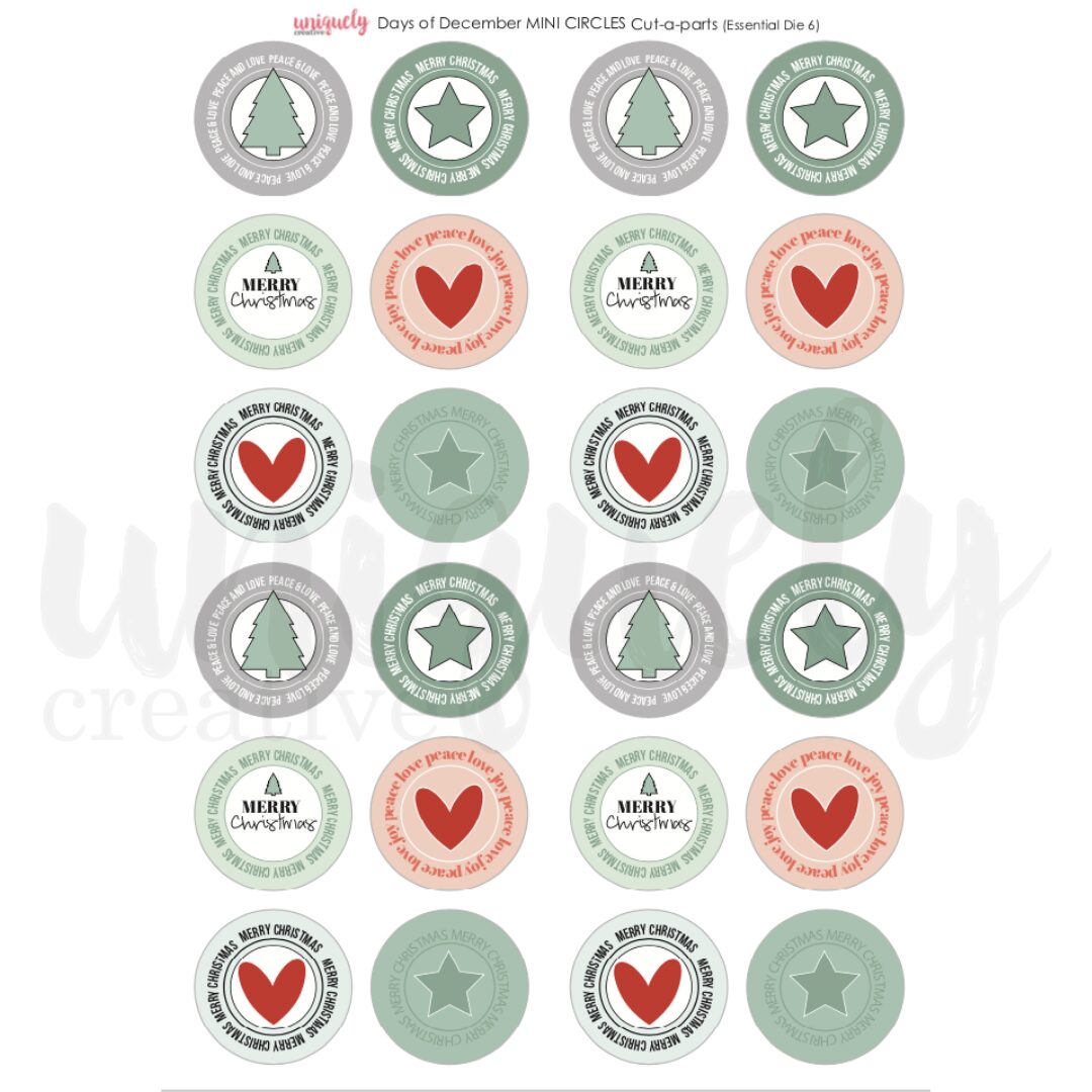 Uniquely Creative Cut-a-Part Mini Sheet - Days of December - Circles