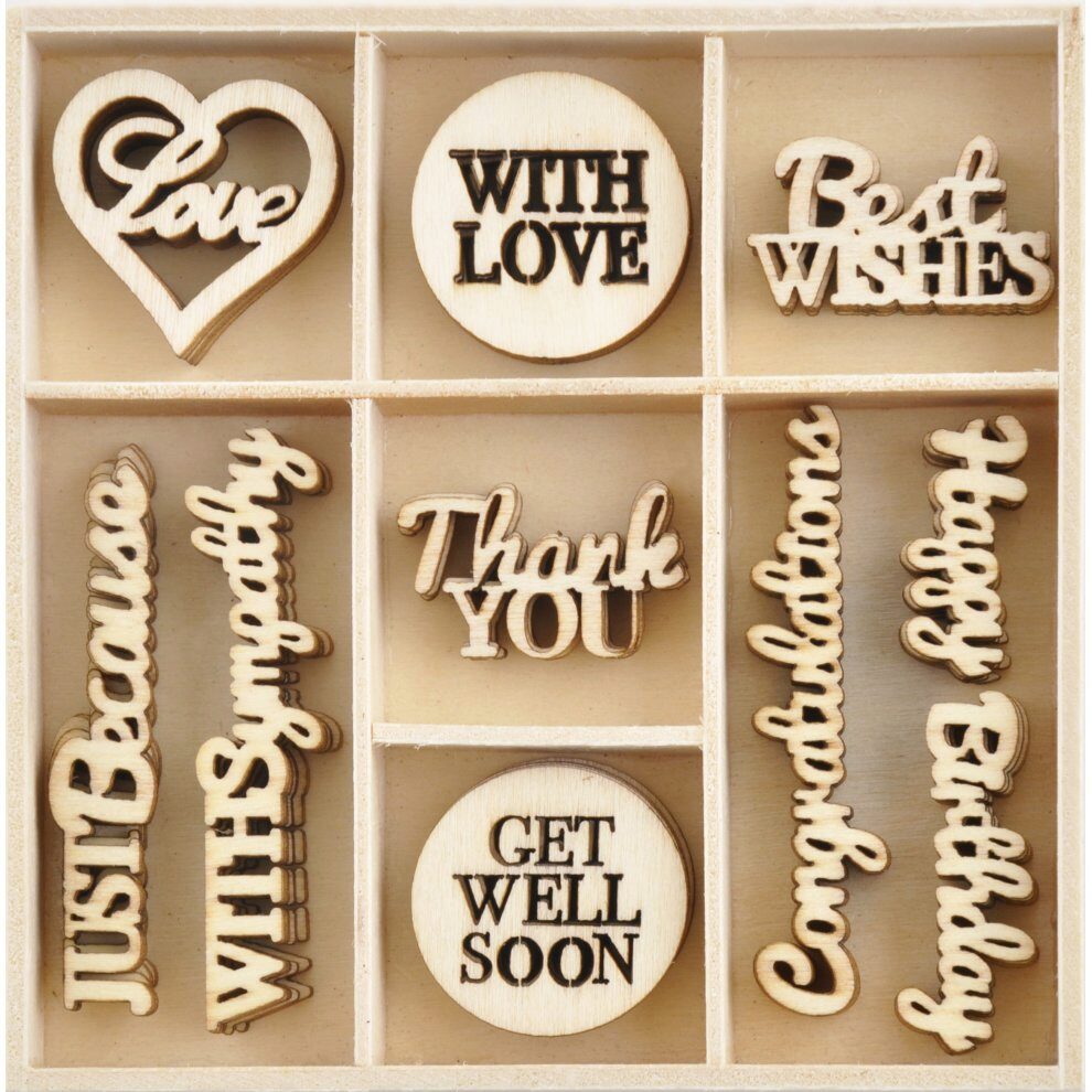 Kaisercraft Wooden Flourish Pack - With Love