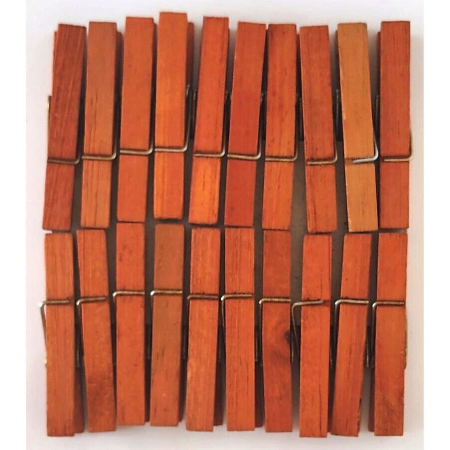 Unbranded Wooden Pegs - Orange - 20pk