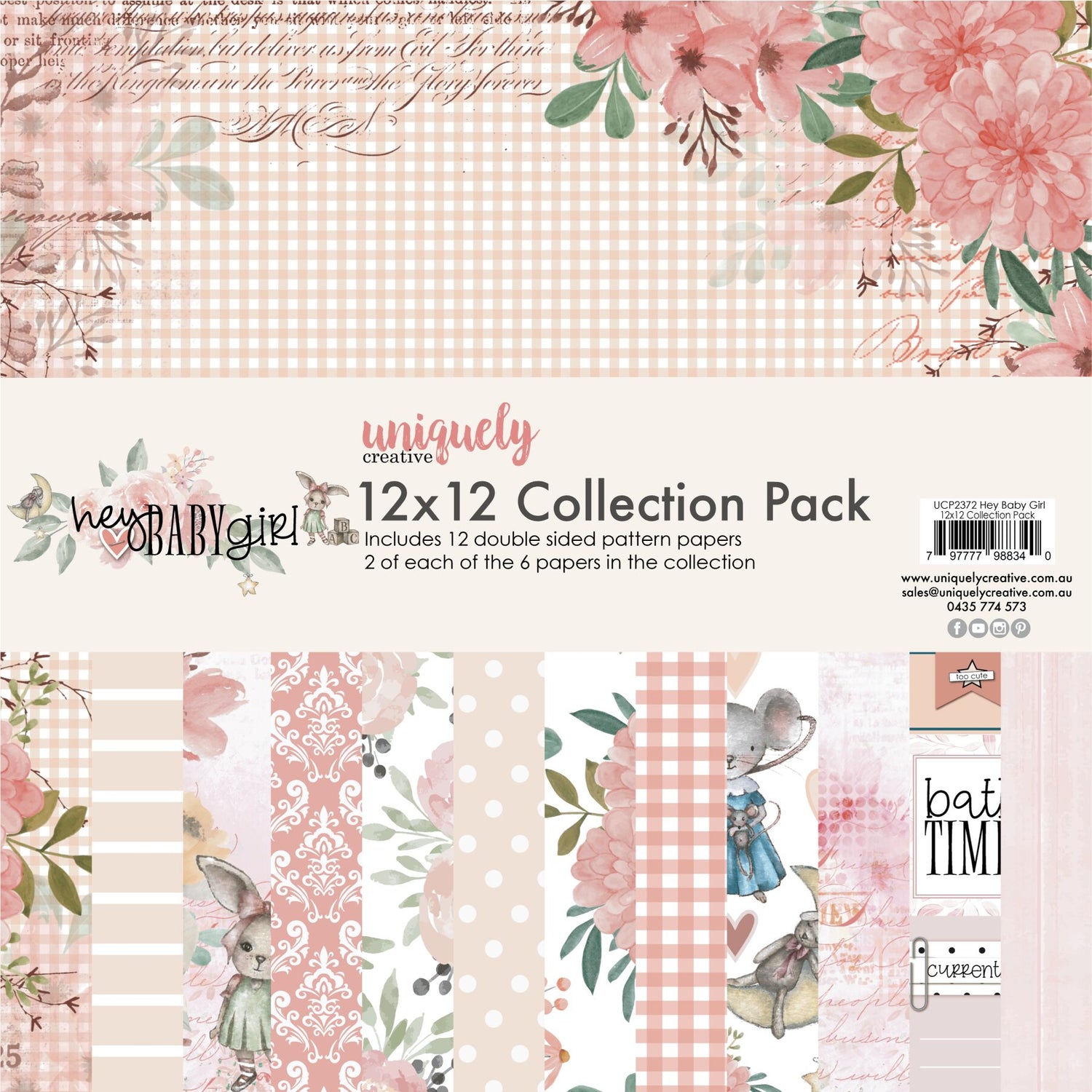 Uniquely Creative Hey Baby Girl - 12x12" Collection Pack (12 papers)