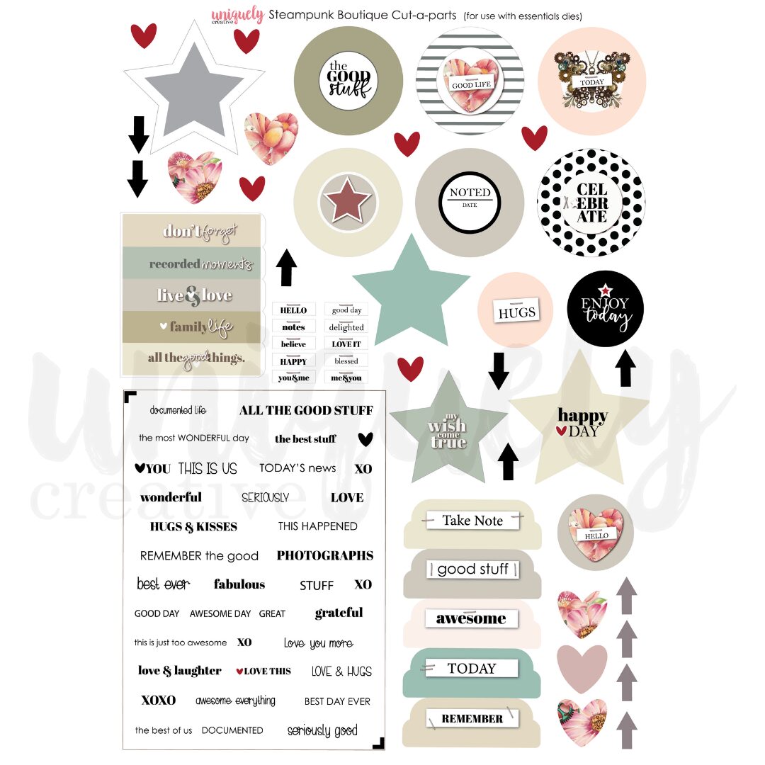 Uniquely Creative Cut-a-Part Sheet - Steampunk Boutique