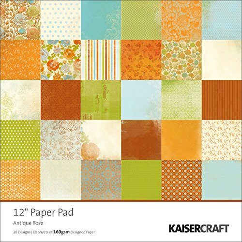 Kaisercraft 12x12" Paper Pad - Antique Rose (60 papers)