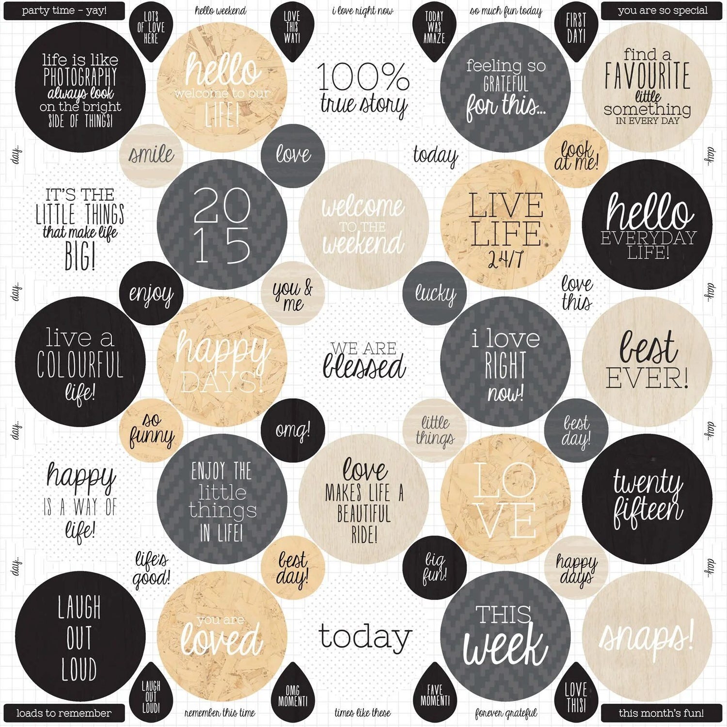 Kaisercraft 12x12" Sticker Sheet - Hello Today - Quotes