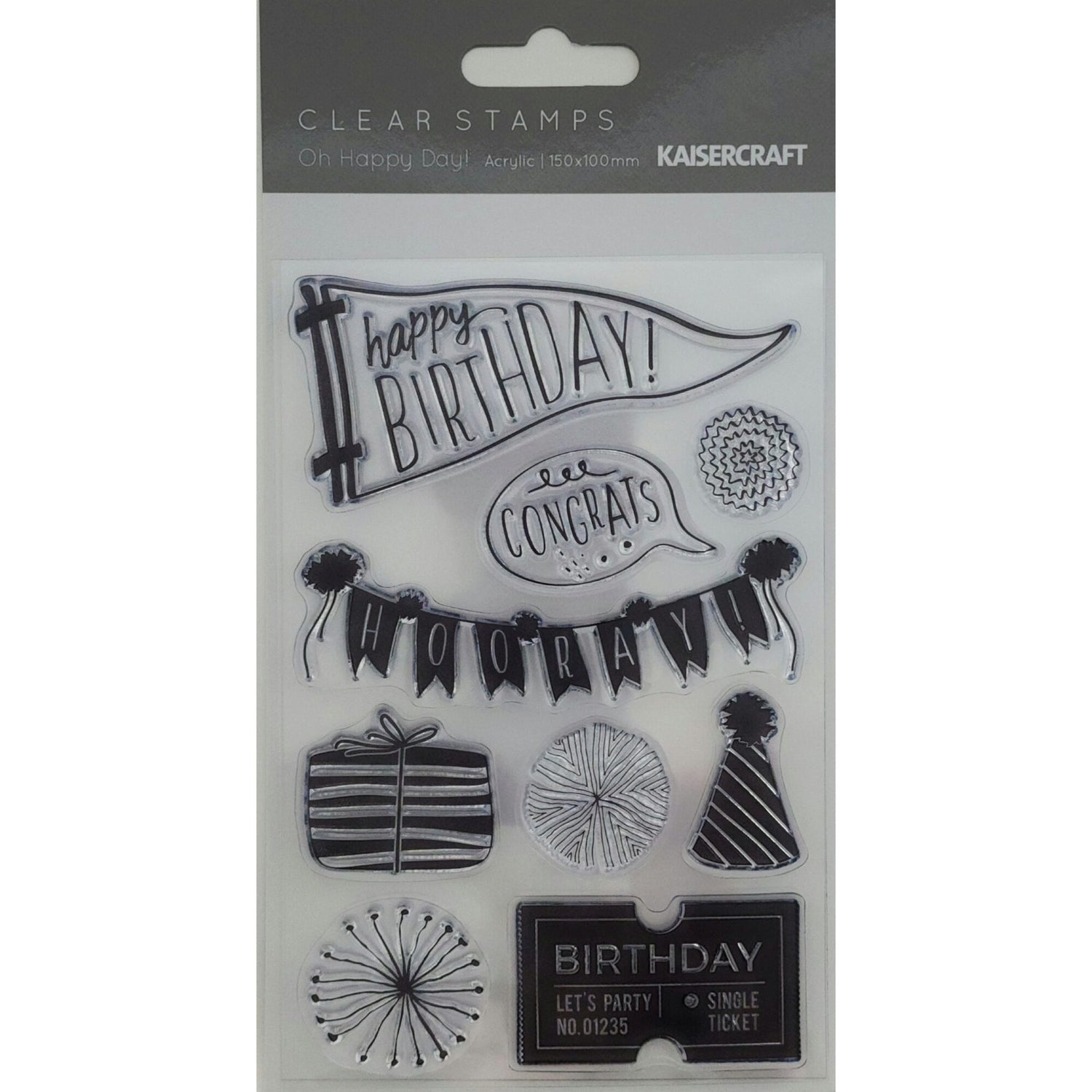 Kaisercraft Acrylic Stamp - Oh Happy Day!