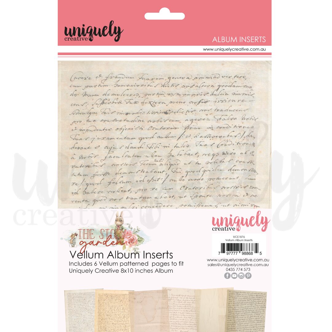 Uniquely Creative Album Inserts - Vellum - The Story Garden