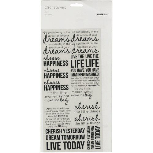Kaisercraft Clear Stickers - Life