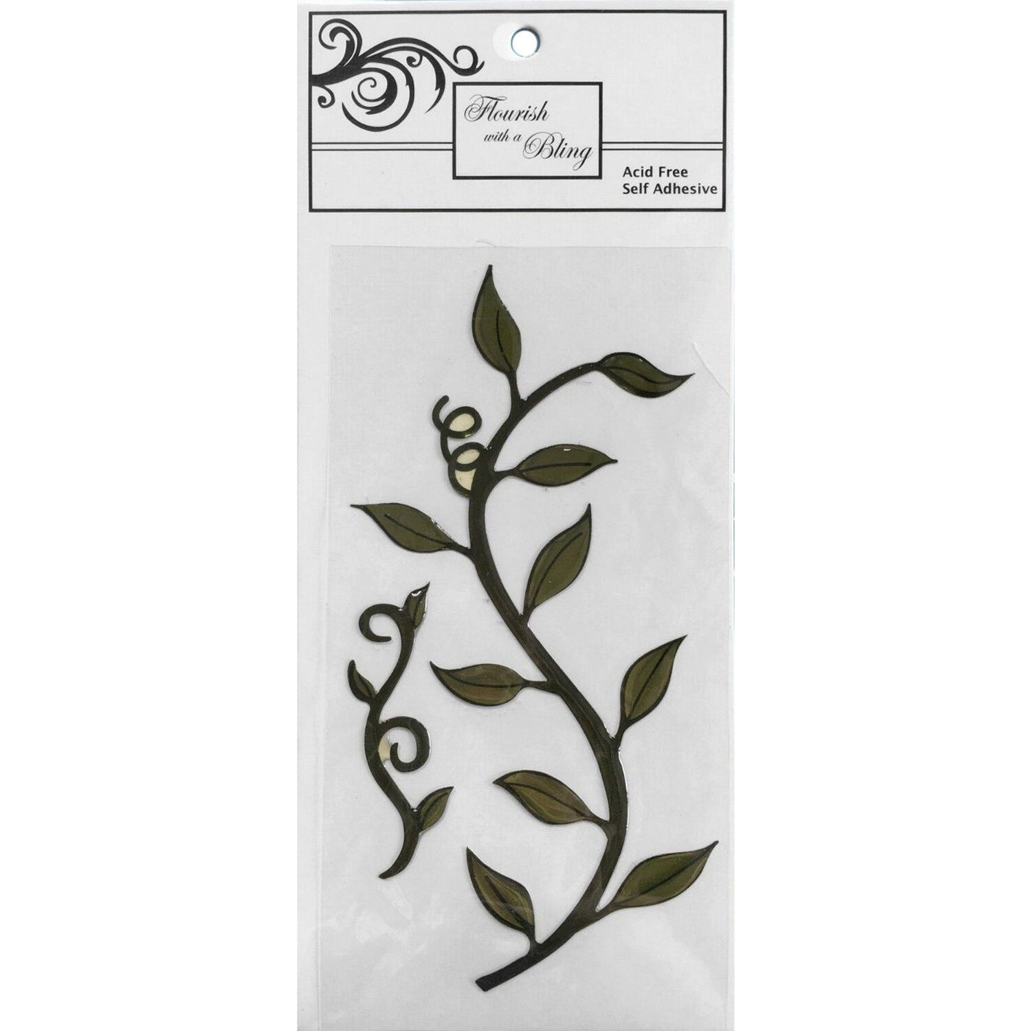 FWAB Jack Metallic Vine Flourish - Olive Green