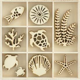 Kaisercraft Wooden Flourish Pack - Underwater