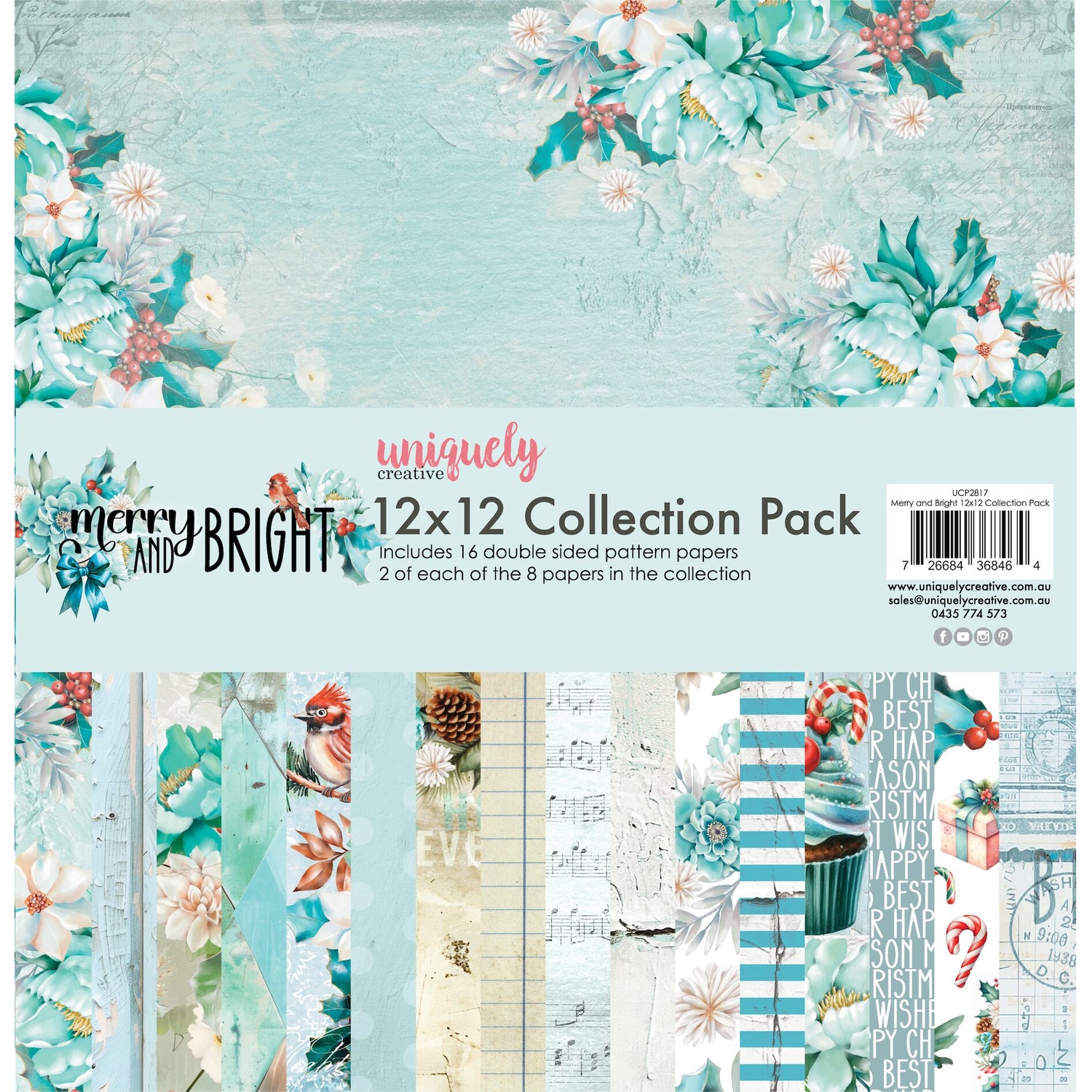 Uniquely Creative Merry & Bright - 12x12" Collection Pack (16 papers)