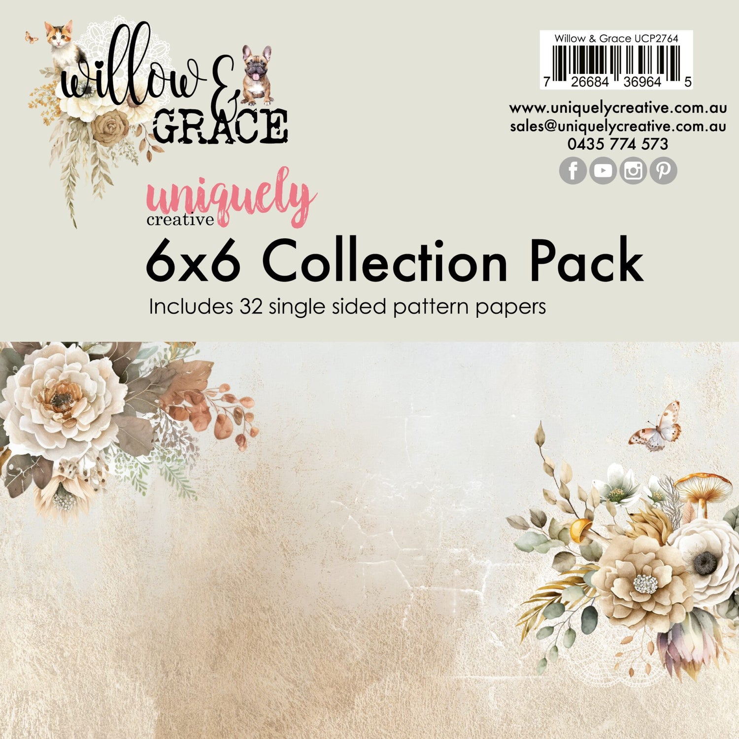 Uniquely Creative Willow & Grace  - 6x6" Collection Pack (32 papers)