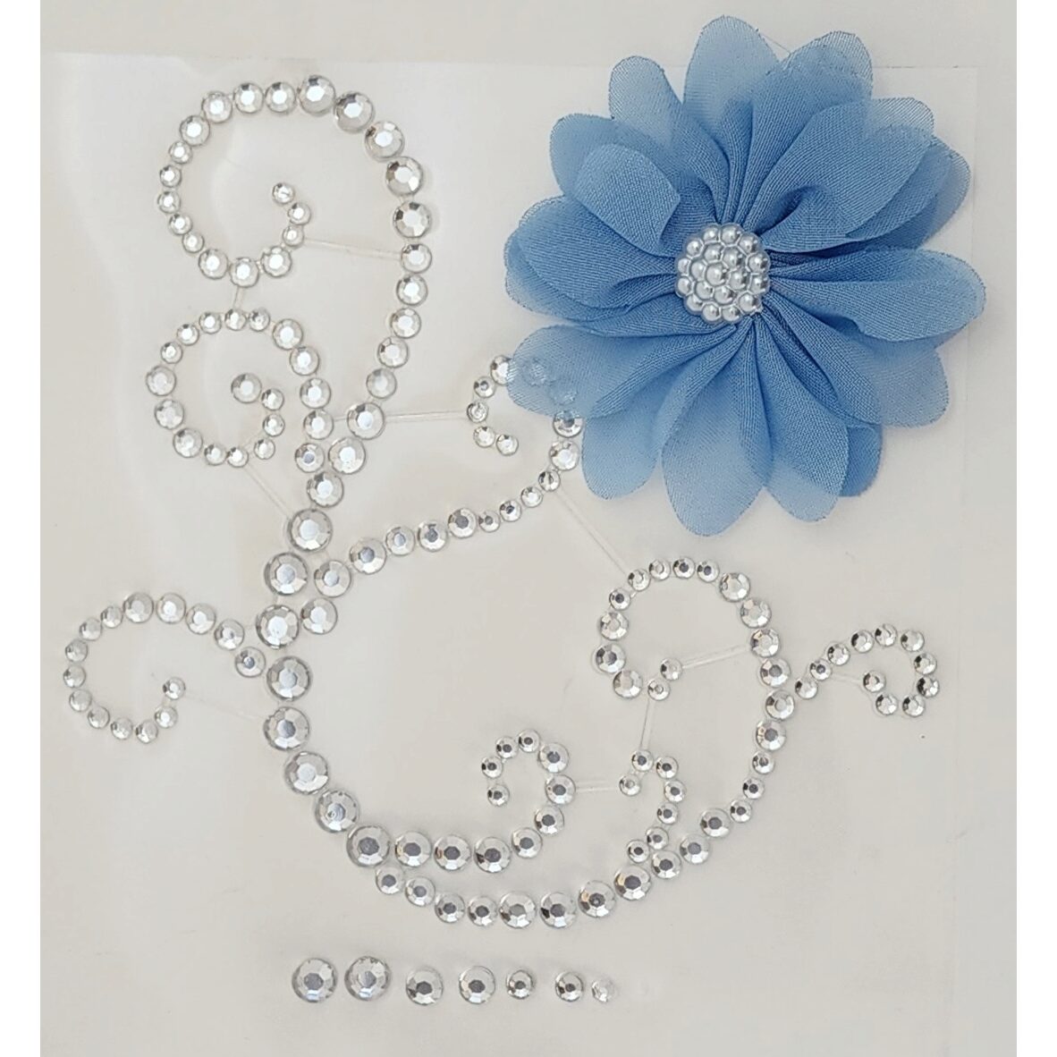 FWAB Rhinestone Flourish with Blue Flower