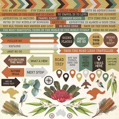 Kaisercraft 12x12" Sticker Sheet - Open Road