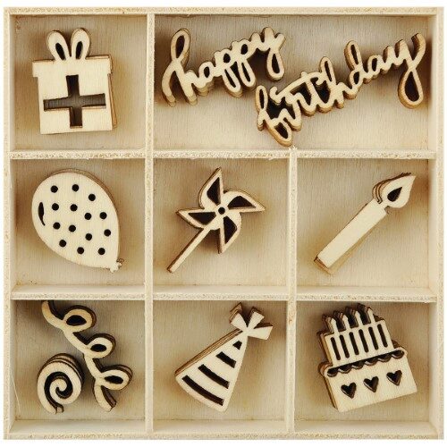 Kaisercraft Wooden Flourish Pack - Party