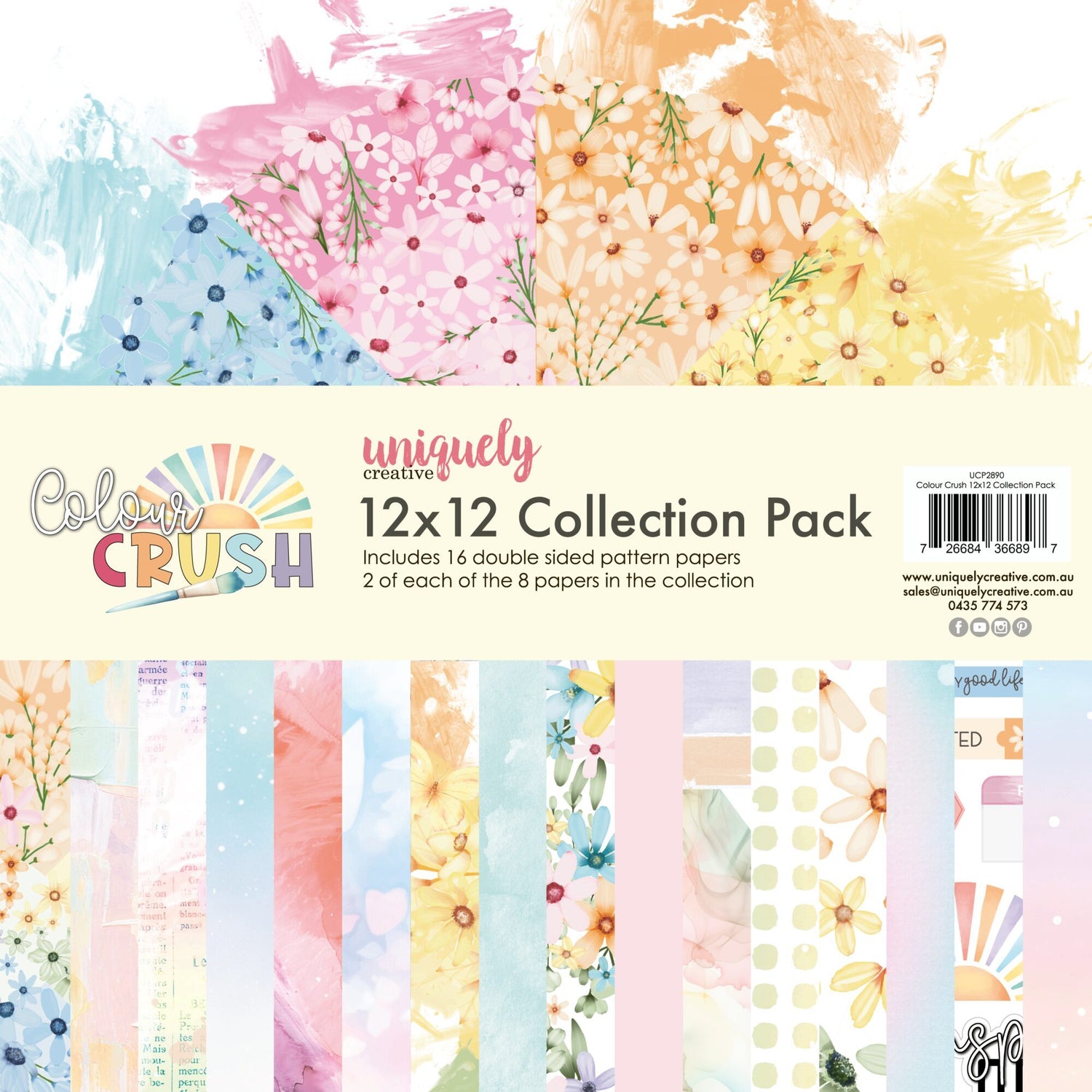 Uniquely Creative Colour Crush - 12x12" Collection Pack (16 papers)