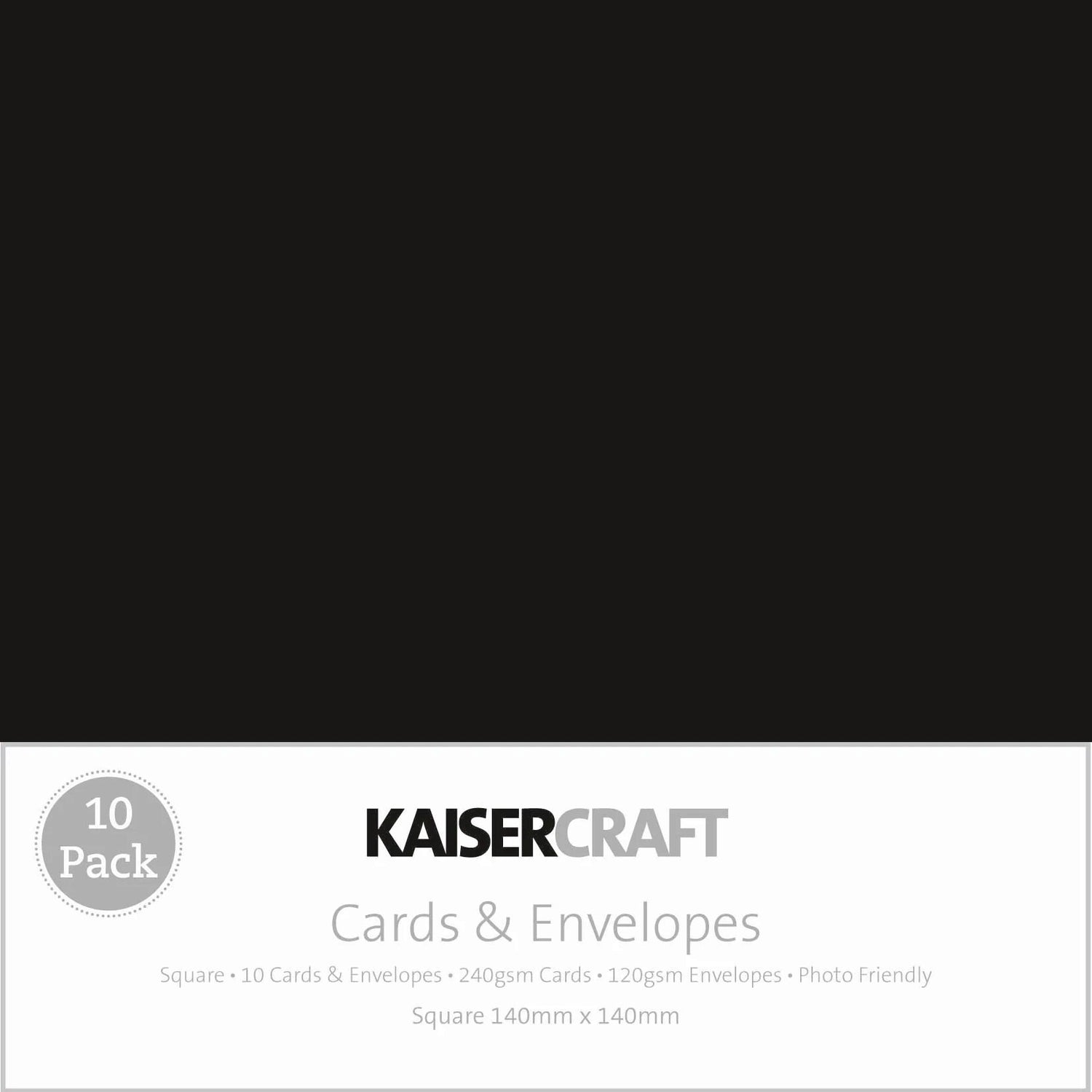 Kaisercraft Square Cards & Envelopes - Black