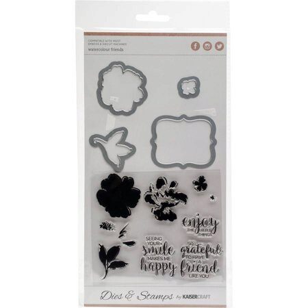 Kaisercraft Decorative Die & Stamp Set - Watercolour Friends
